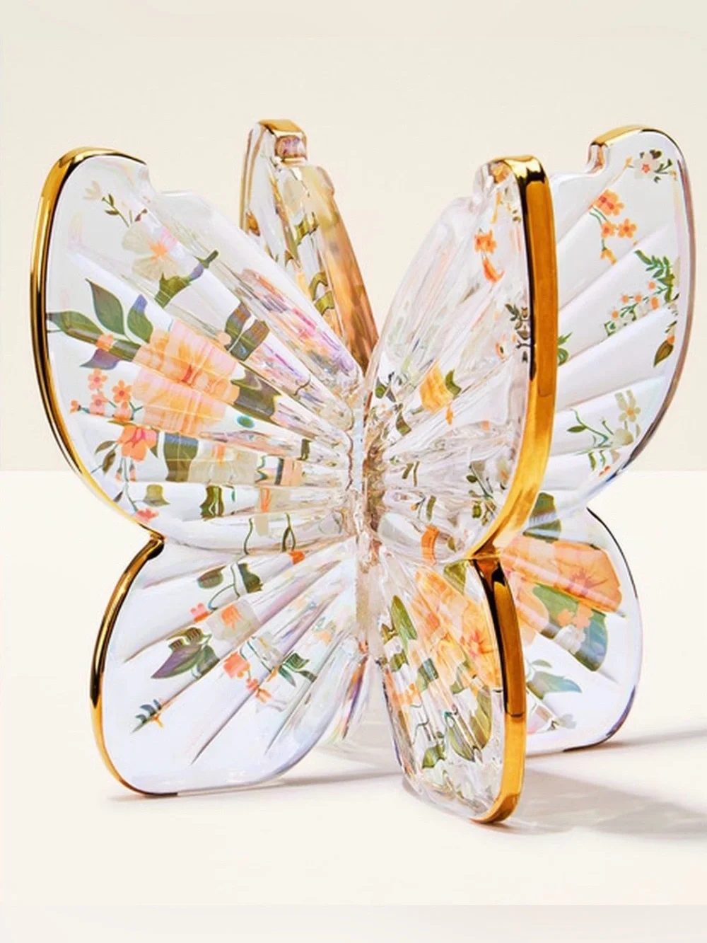 Bath & Body Works Glass Butterfly Pedestal 3-Wick Candle Holder